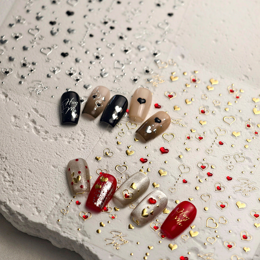 LuLuFun Studio Heart 5D Nail Deco Stickers - DIY Manicure Art Decals
