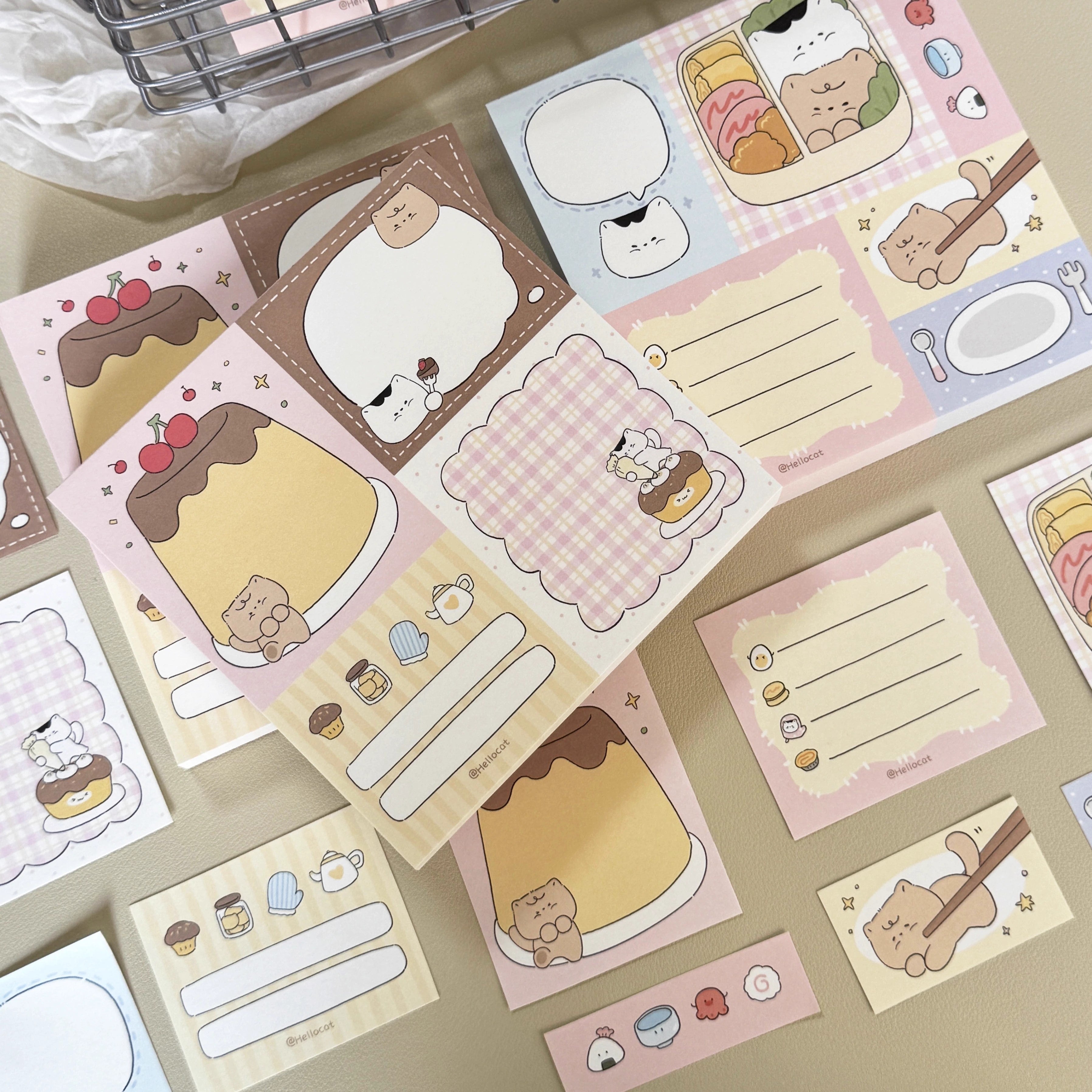 Kitty Patchwork Memo Note Pad | LuLuFun Studio Kawaii 50-Sheet Notepad