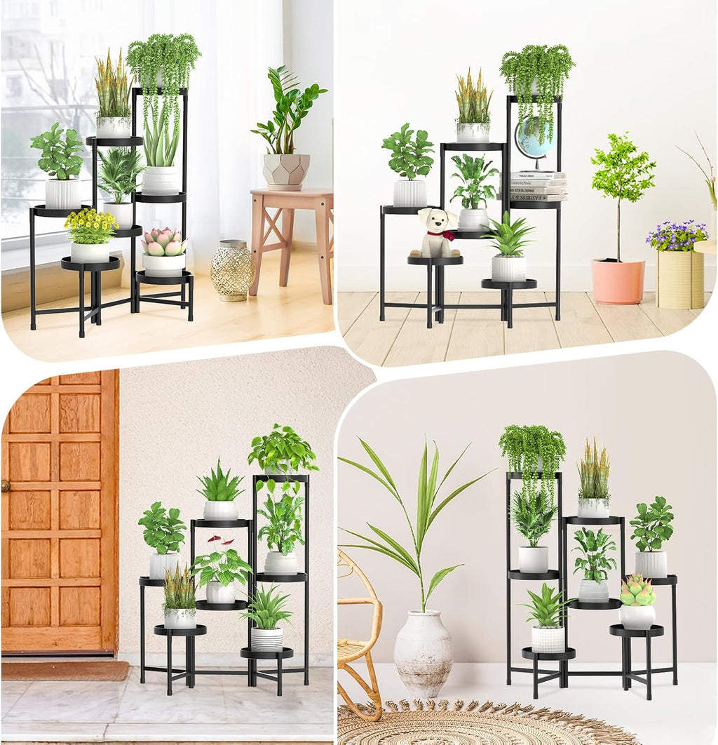 Massive Discounts 7 Tier Metal Plant Stand – Foldable Corner Shelf
