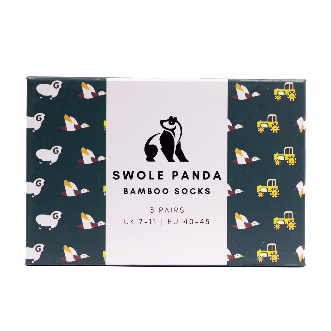 Swole Panda Men's Bamboo Socks Gift Box – 3 Pair Farm Theme Set