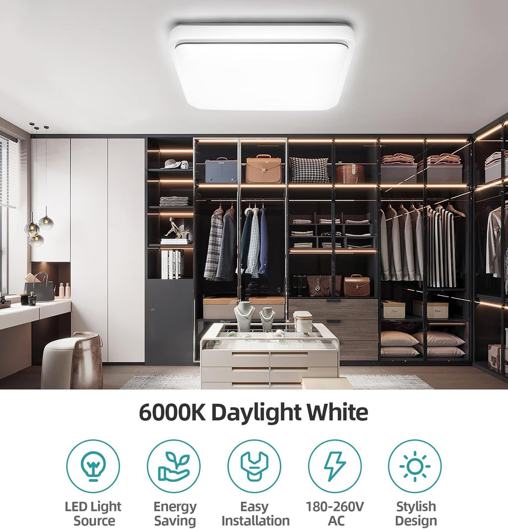 Massive Discounts 72W LED Ceiling Light – 48cm Modern Flush Mount 6000K