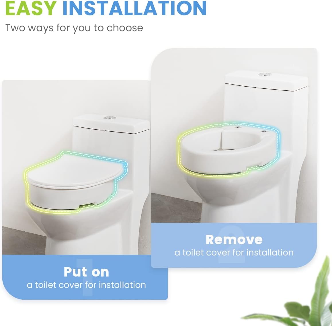 OasisSpace Hinged Toilet Seat Riser | 10cm Elevated Elongated Seat