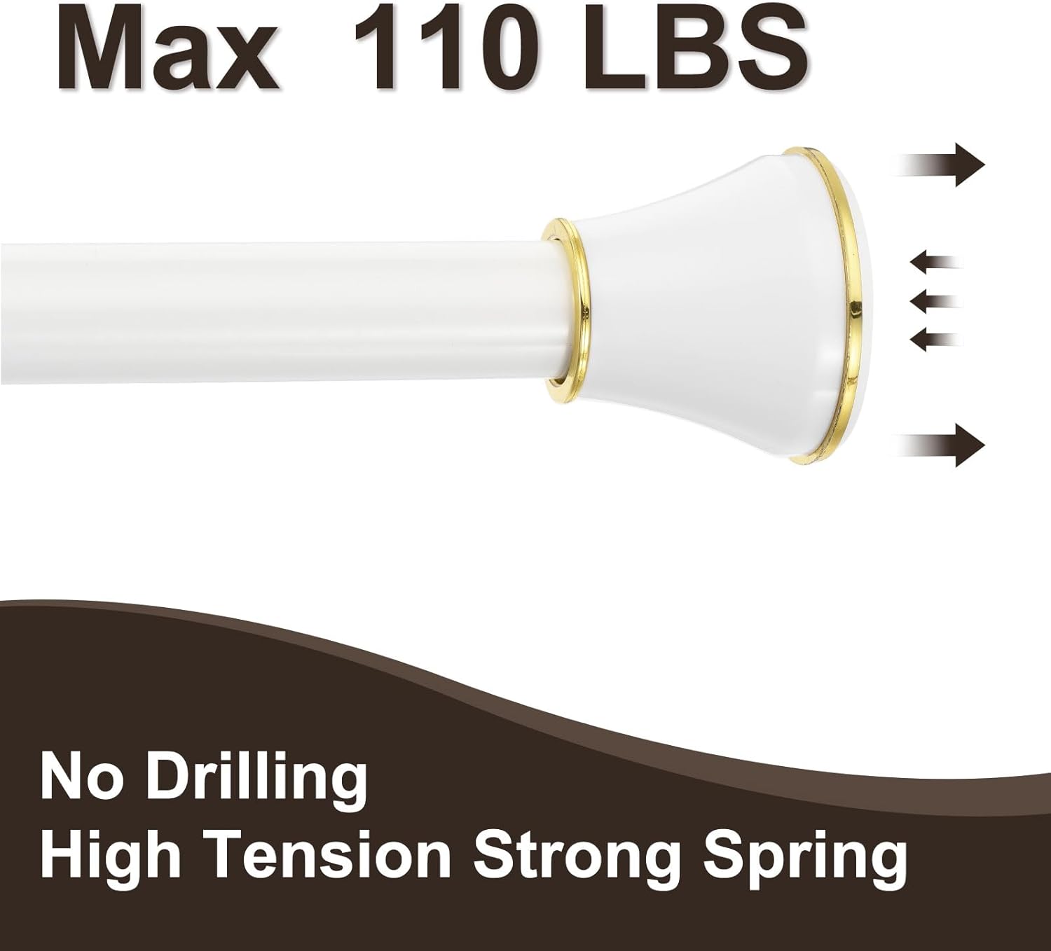 Massive Discounts Stainless Steel Tension Curtain Rod, 43–79 Inch