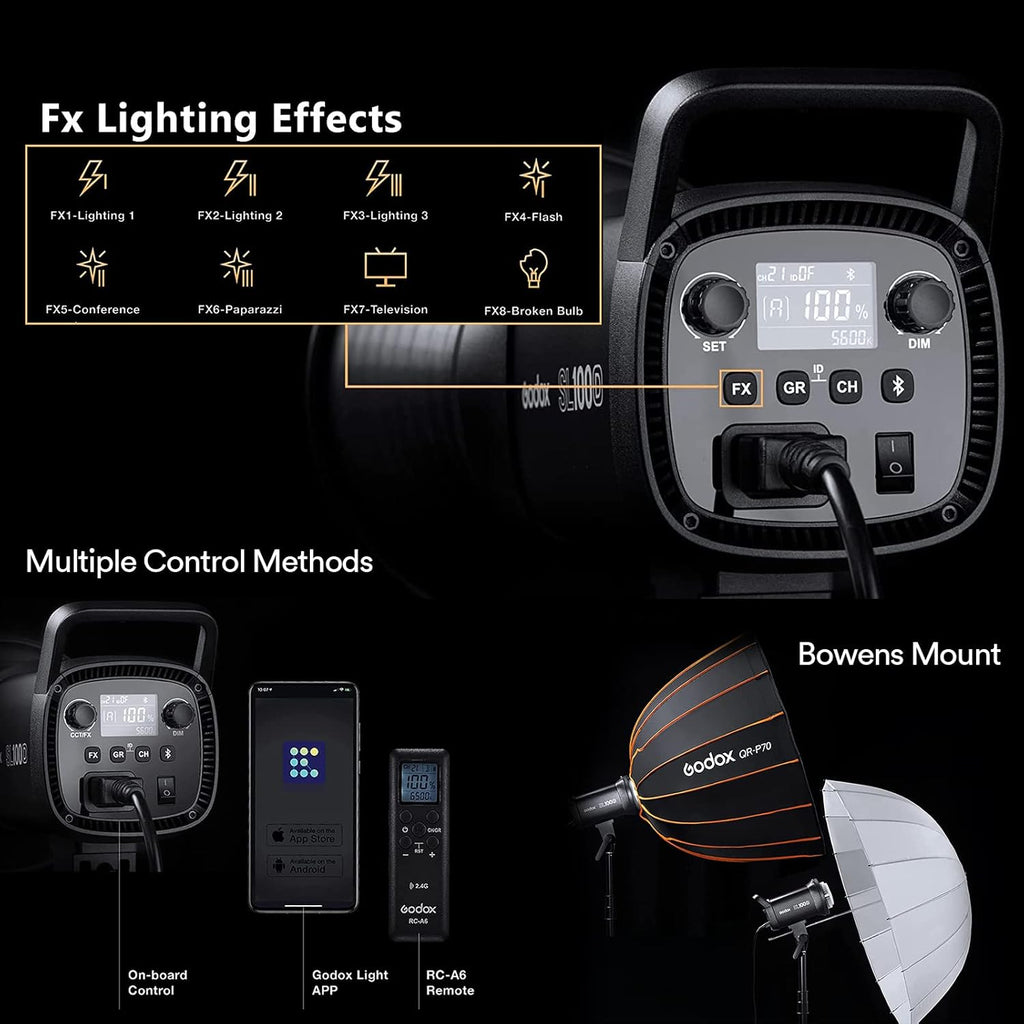 Godox SL100D 100W LED Video Light | 5600K Daylight Bowens Mount