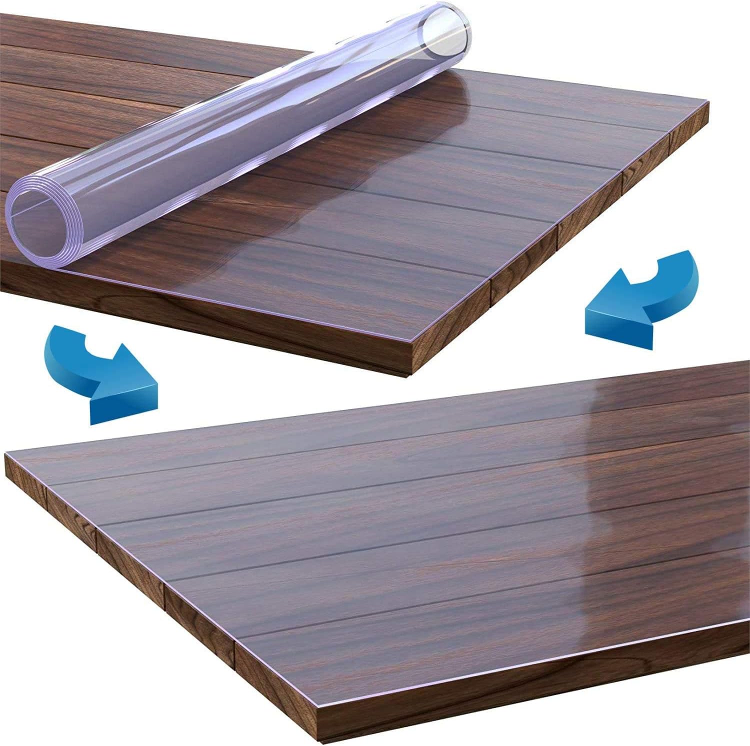 Nisorpa Clear PVC Table Cover Protector | 2mm Thick Waterproof Mat