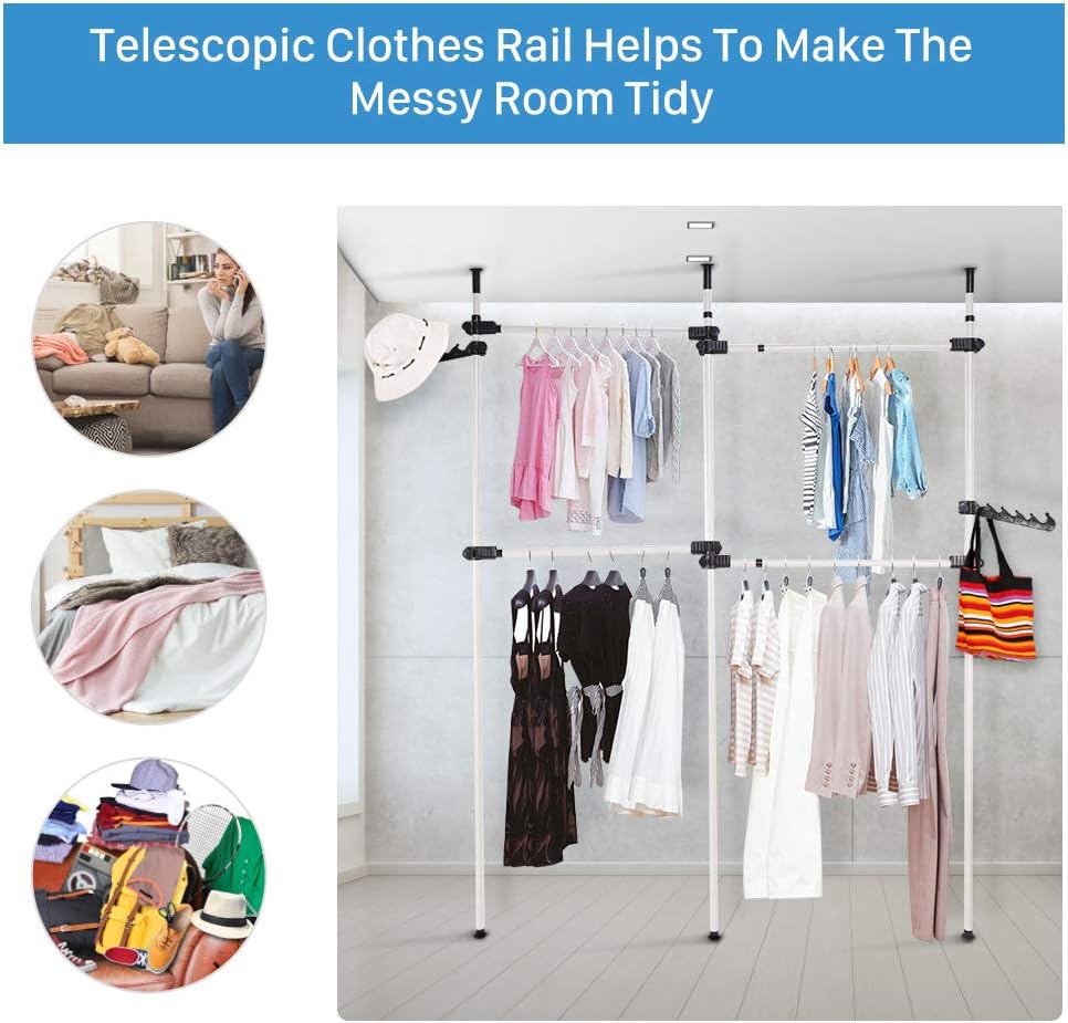 Massive Discounts Heavy Duty Telescopic Clothes Rack - Stainless Steel