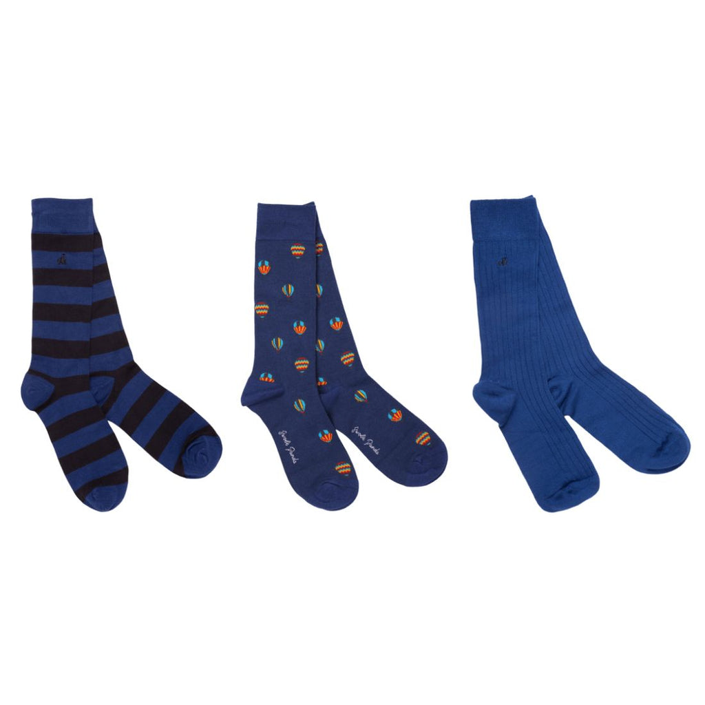 Swole Panda Men's Bamboo Socks Gift Box – 3 Pair Hot Air Balloon Set
