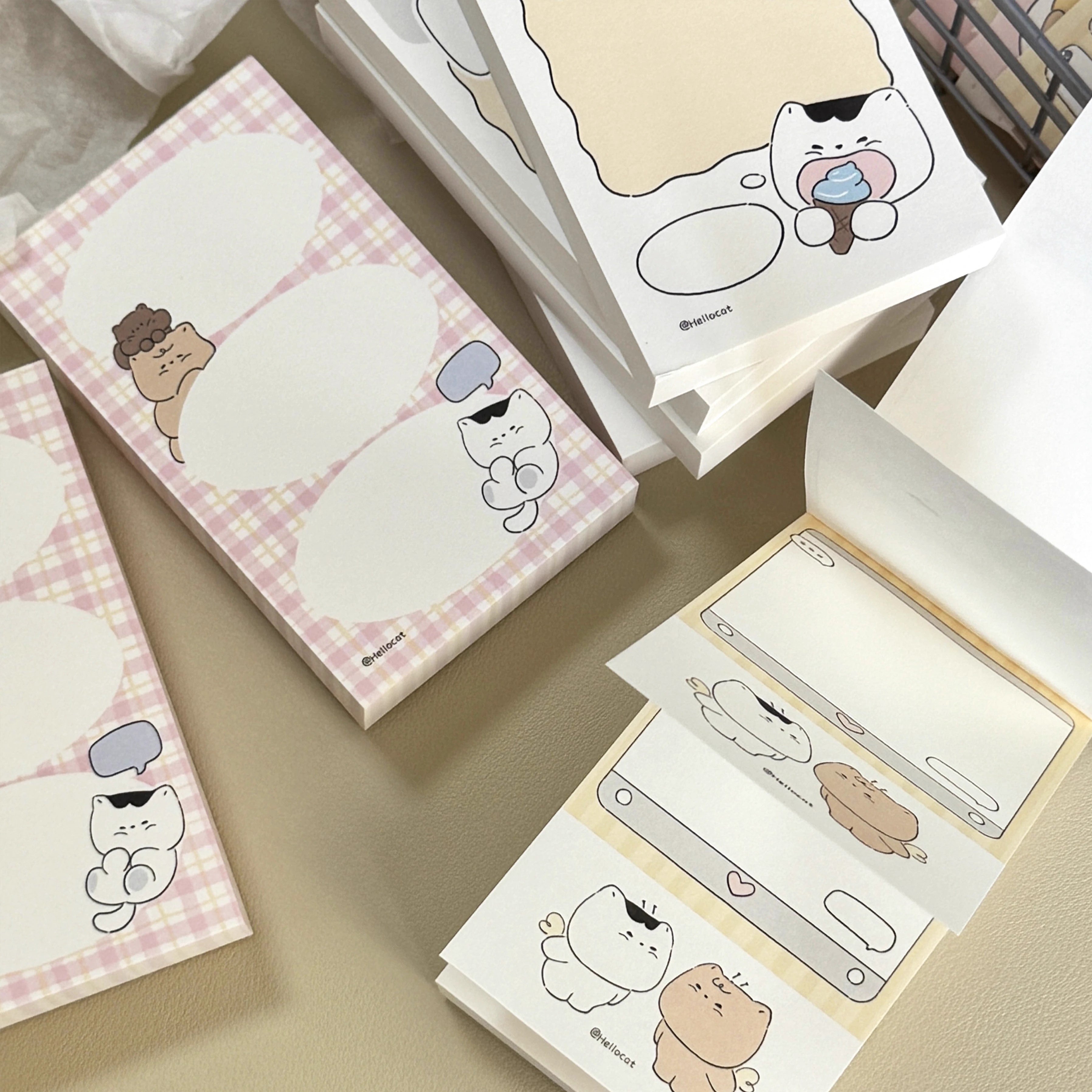 Cat Memo Note Pad by LuLuFun Studio – 50 Sheets Cute Kawaii Stationery