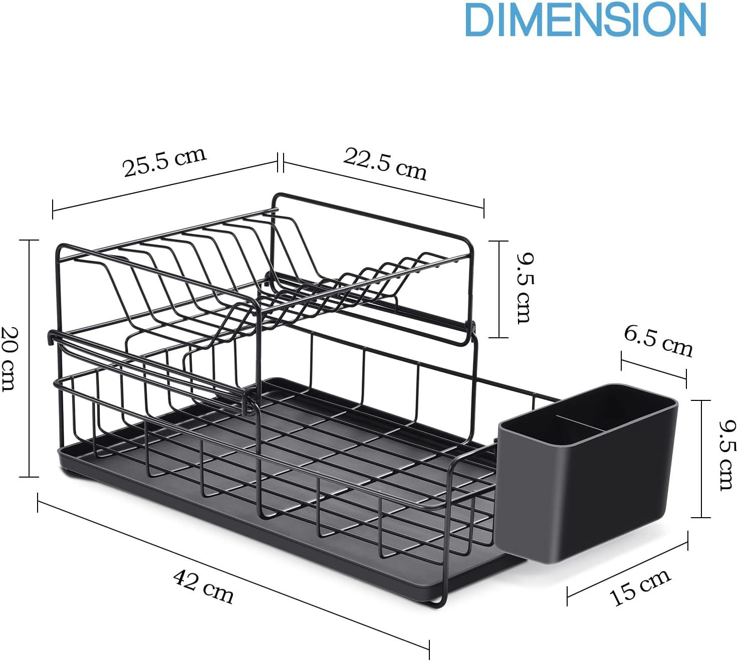 KINGRACK 2 Tier Dish Drainer Rack | Chrome Kitchen Drying Rack