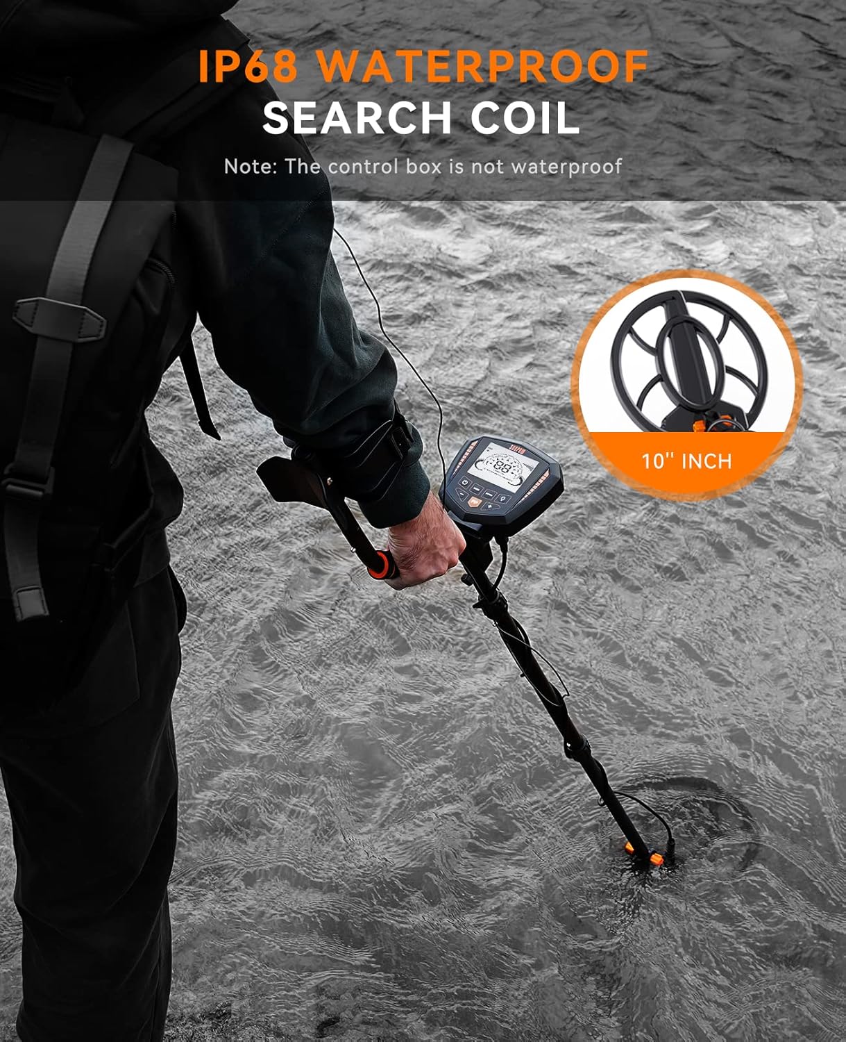 SUNPOW Metal Detector - High Accuracy 10in Waterproof Coil for Adults
