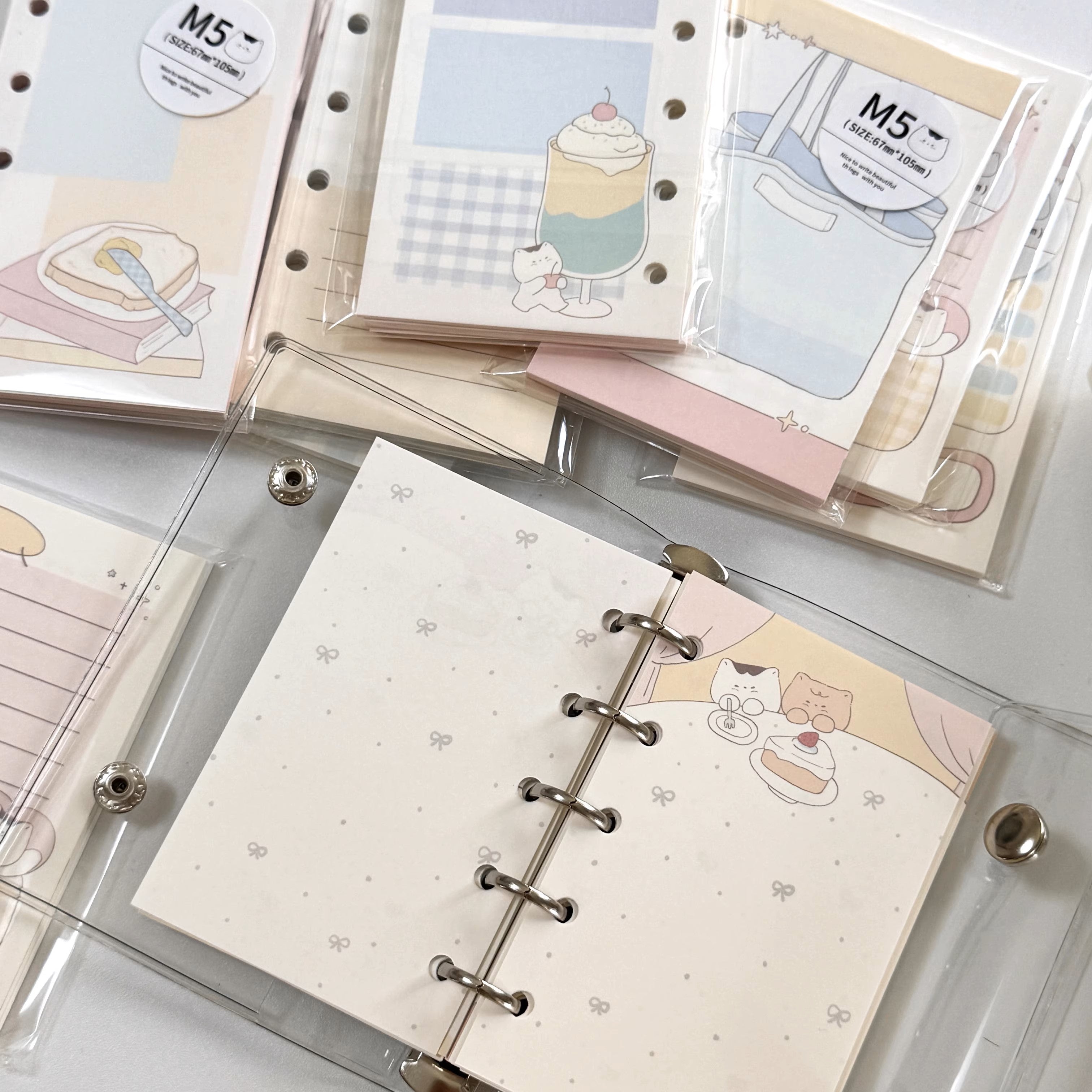 LuLuFun Studio Kitty Refill Paper – M5 Mini Size Cute Memo Notes (30ct)