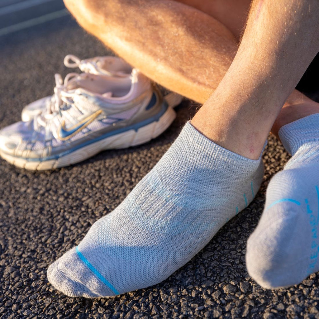 Swole Panda Grey Performance Trainer Socks | Bamboo Cushioned Athletic Socks