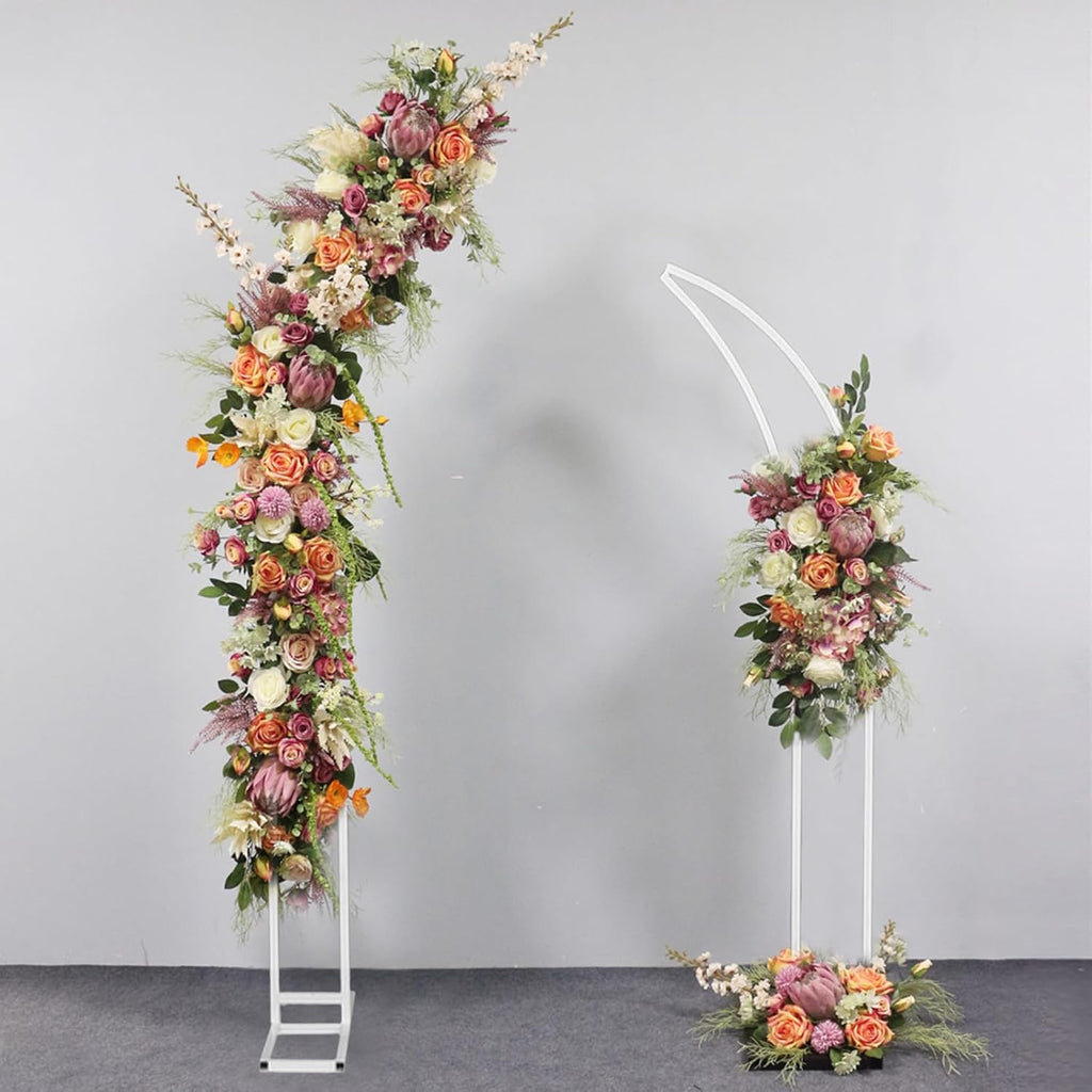 Massive Discounts Gold Moon Shape Metal Wedding Arch Backdrop Stand - 2Pcs