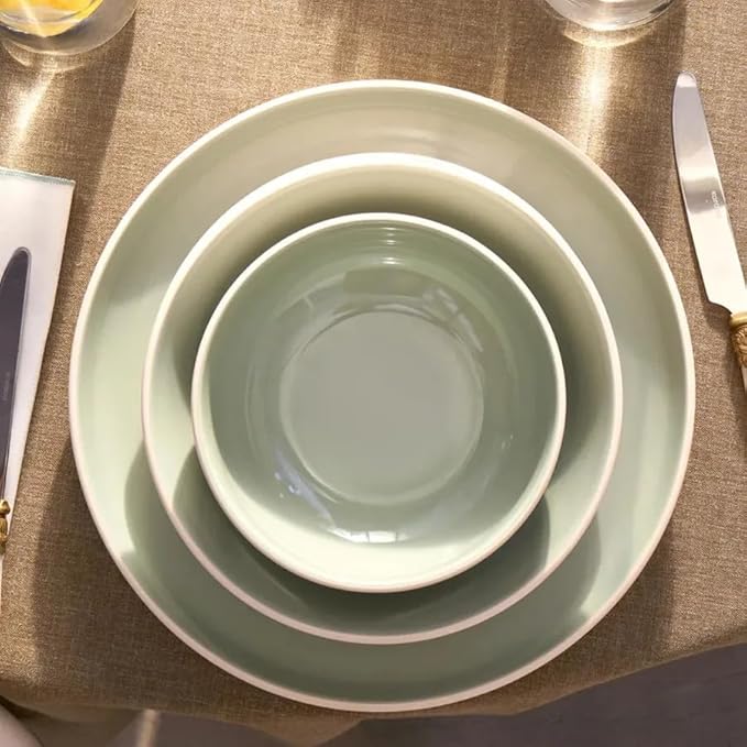Karaca Abby Green Stoneware Dinner Set | 23-Piece Tableware for 6