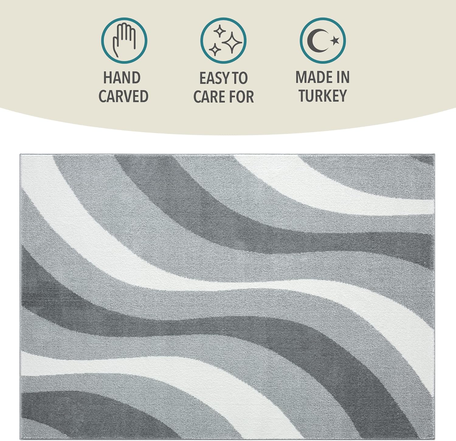 Massive Discounts Swirl Pattern Area Rug – 160x230cm Modern Short Pile