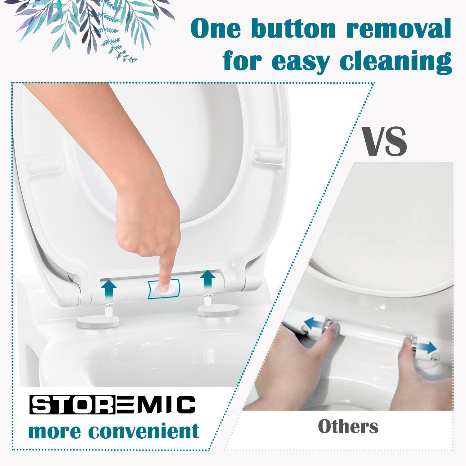 STOREMIC Soft Close Toilet Seat | White O-Shape Antibacterial Lid