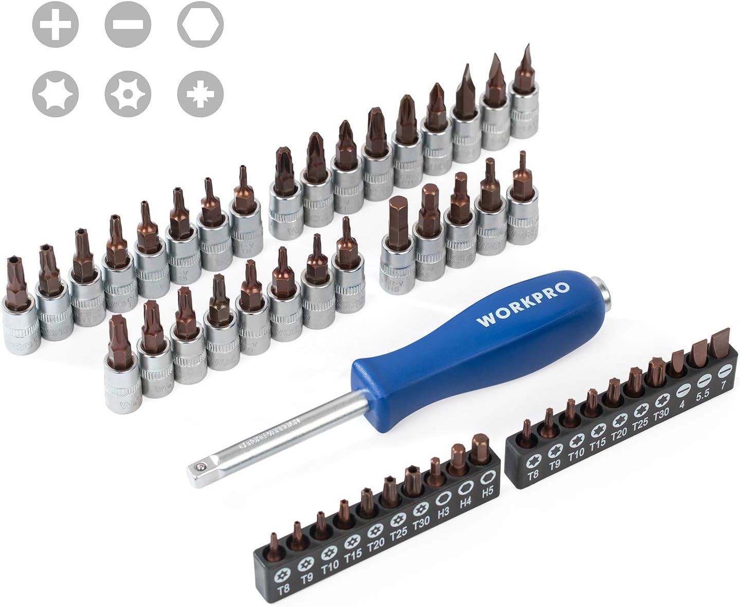 WORKPRO 172-Piece Mechanics Tool Set – Metric Cr-V Sockets & Ratchets