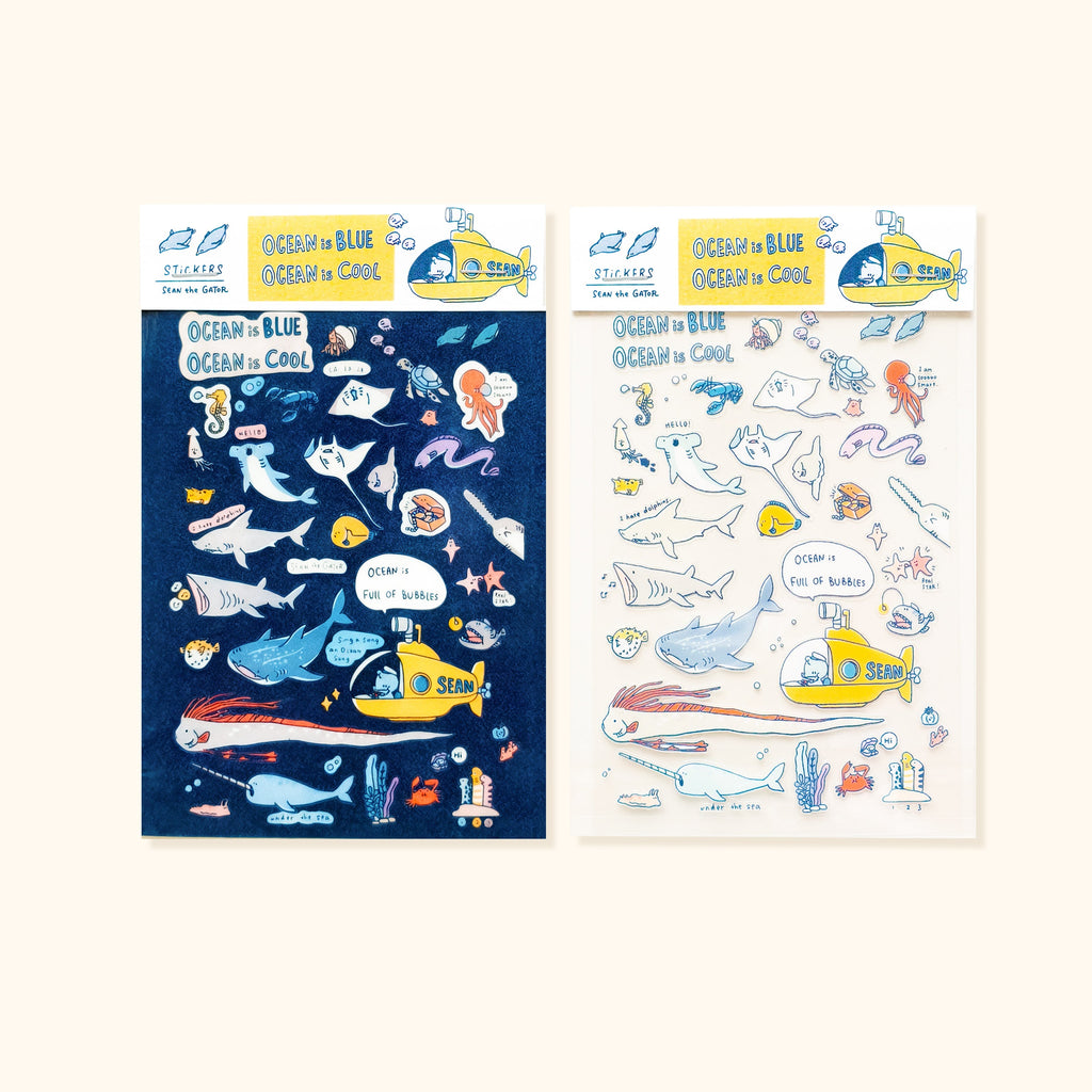 Summer Ocean Shining Stickers - A7 Decorative Planner Decals | A Gator Life