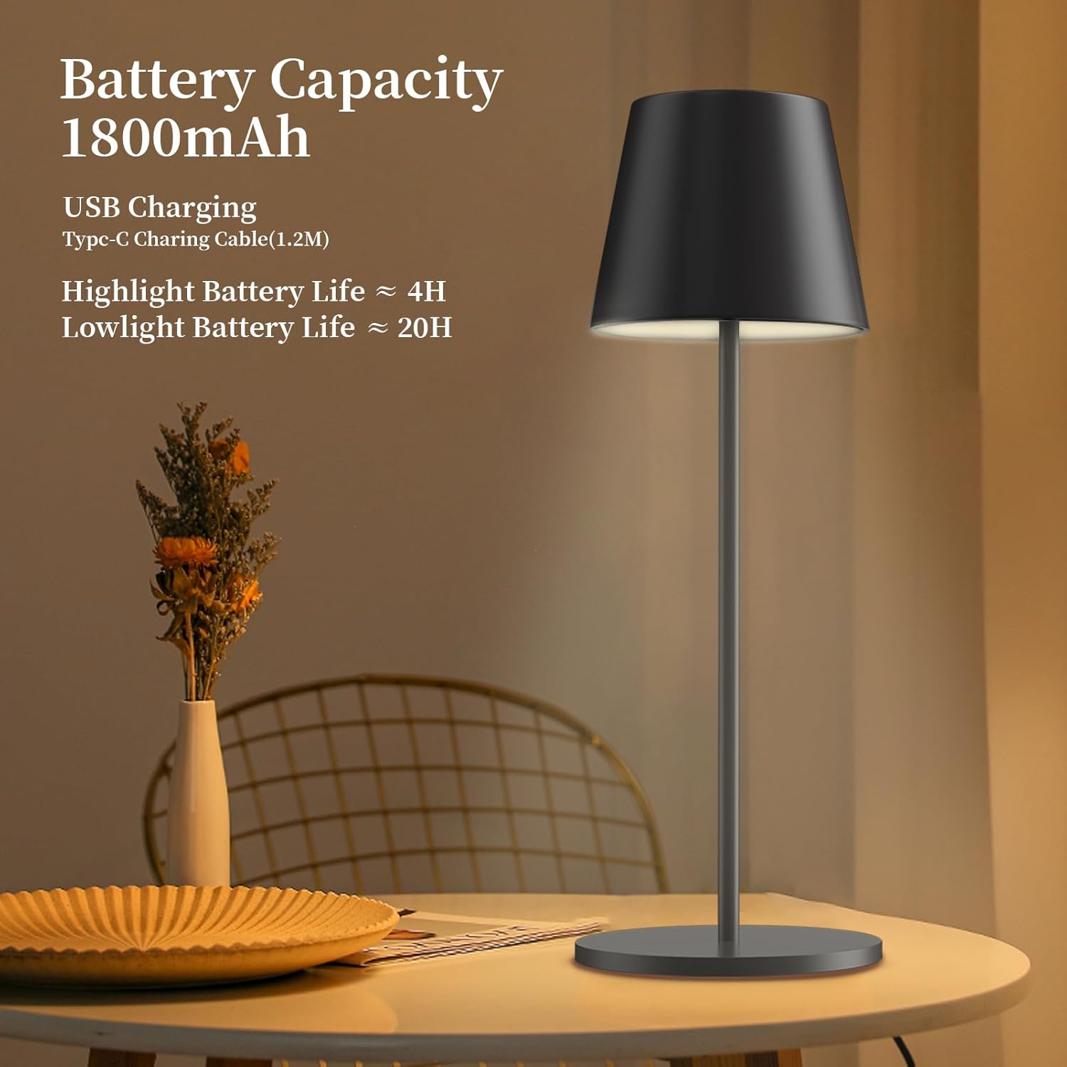 Trayvespace Rechargeable Table Lamp 2-Pack | Dimmable IP54 Waterproof