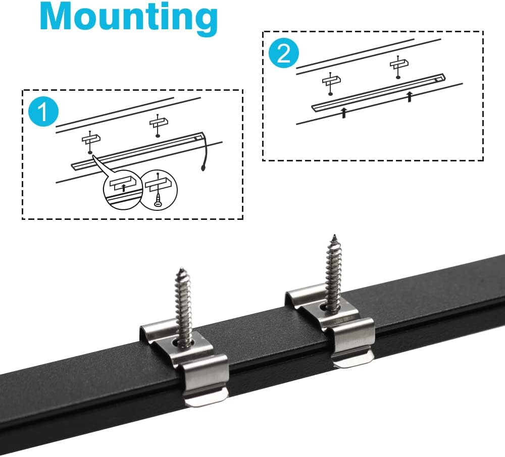 LightingWill 5-Pack U-Shape LED Aluminum Channel | 3.3ft Black Profile