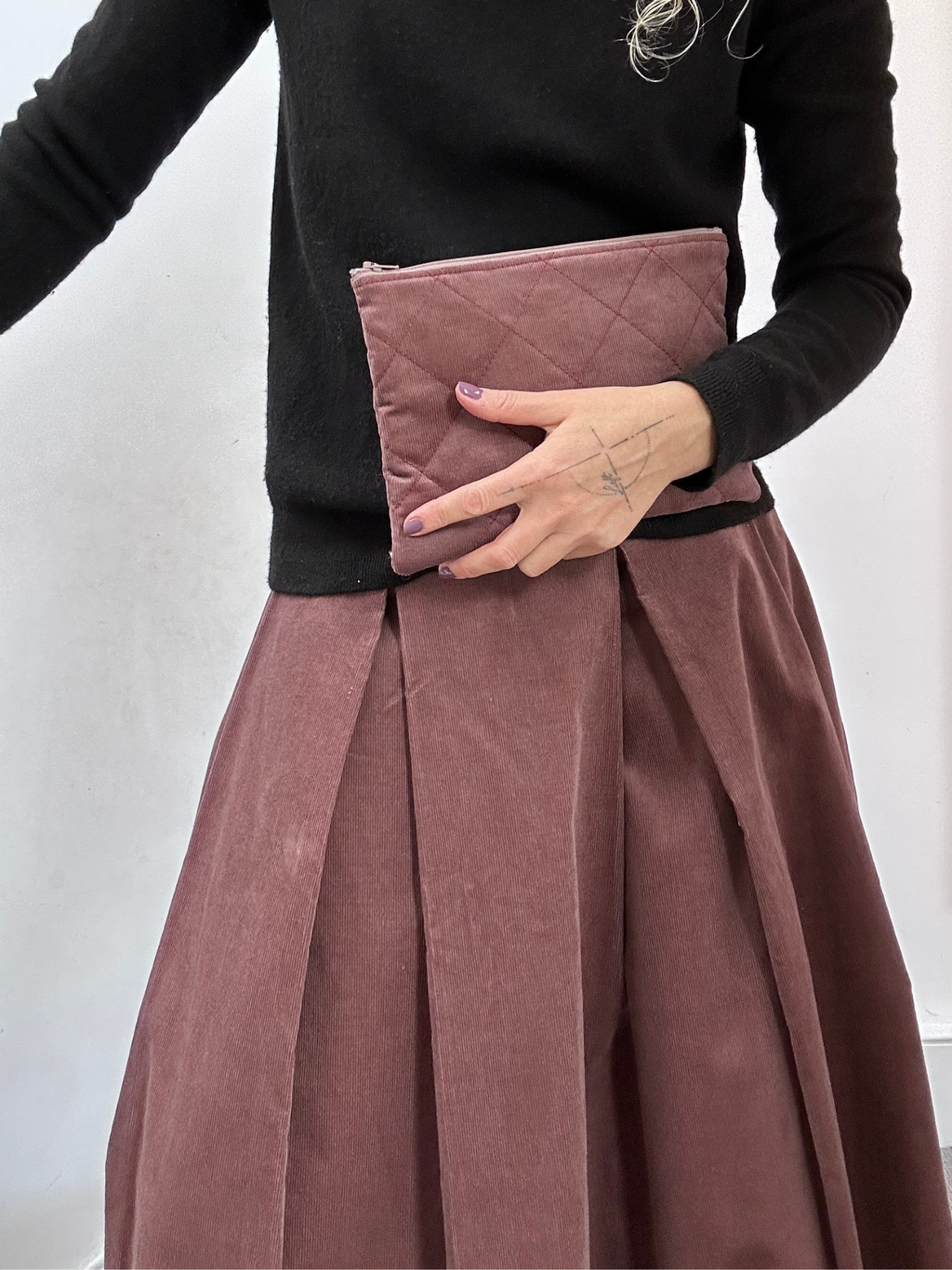 No More Nobody Valery High-Waisted Corduroy Maxi Skirt with Pockets