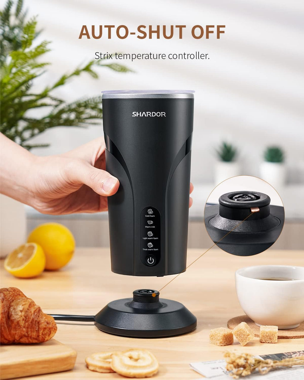 SHARDOR Electric Milk Frother and Steamer | 4-in-1 Hot & Cold Foam Maker