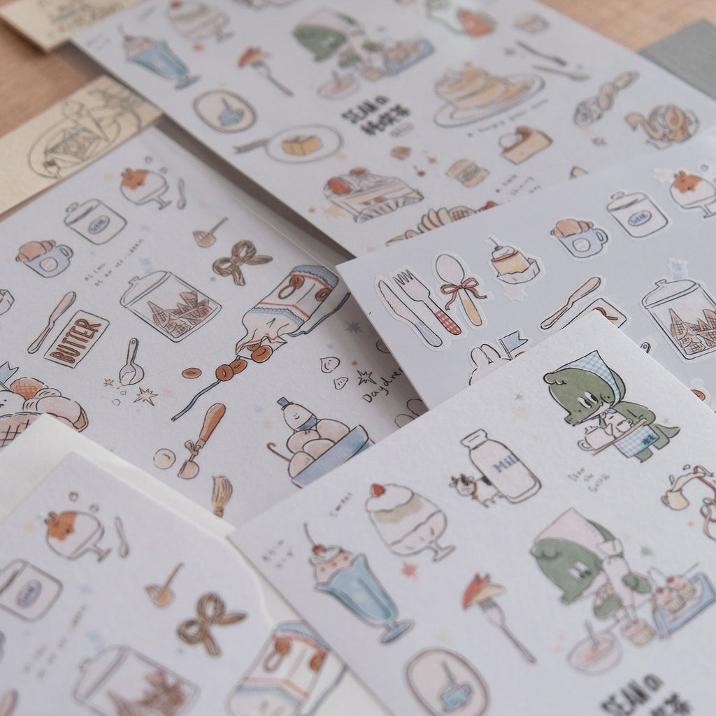 Afternoon Tea Washi Sticker Sheet - A Gator Life Cute Journaling Decor