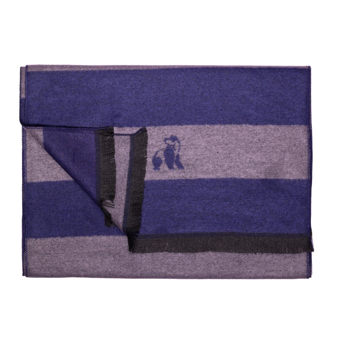 Swole Panda Grey & Blue Stripe Bamboo Scarf – Sustainable & Breathable