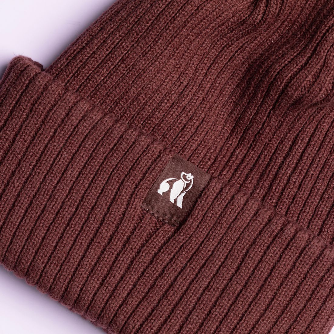 Swole Panda Organic Cotton Beanie – Sustainable Unisex Hat in Burgundy