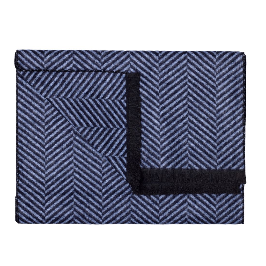 Swole Panda Blue Herringbone Bamboo Scarf – Sustainable Luxury Neckwear