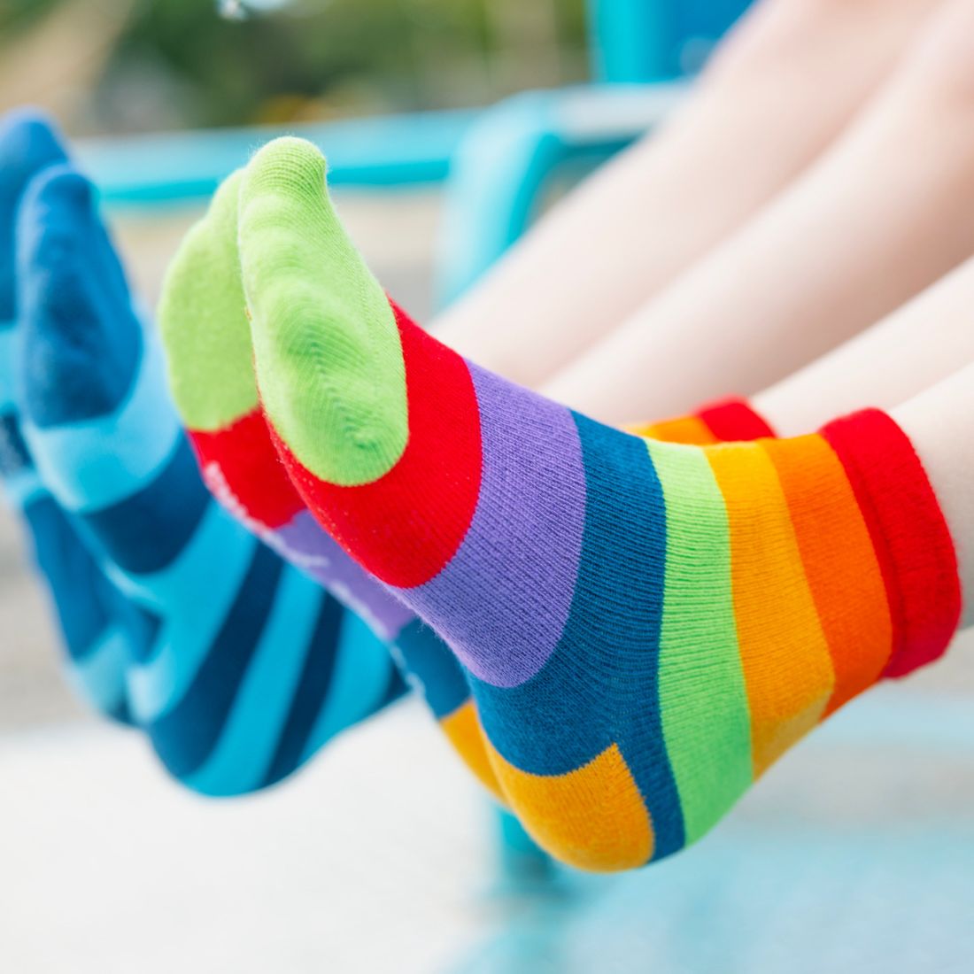 Swole Panda Rainbow Stripe Bamboo Socks | Matching Adult & Child