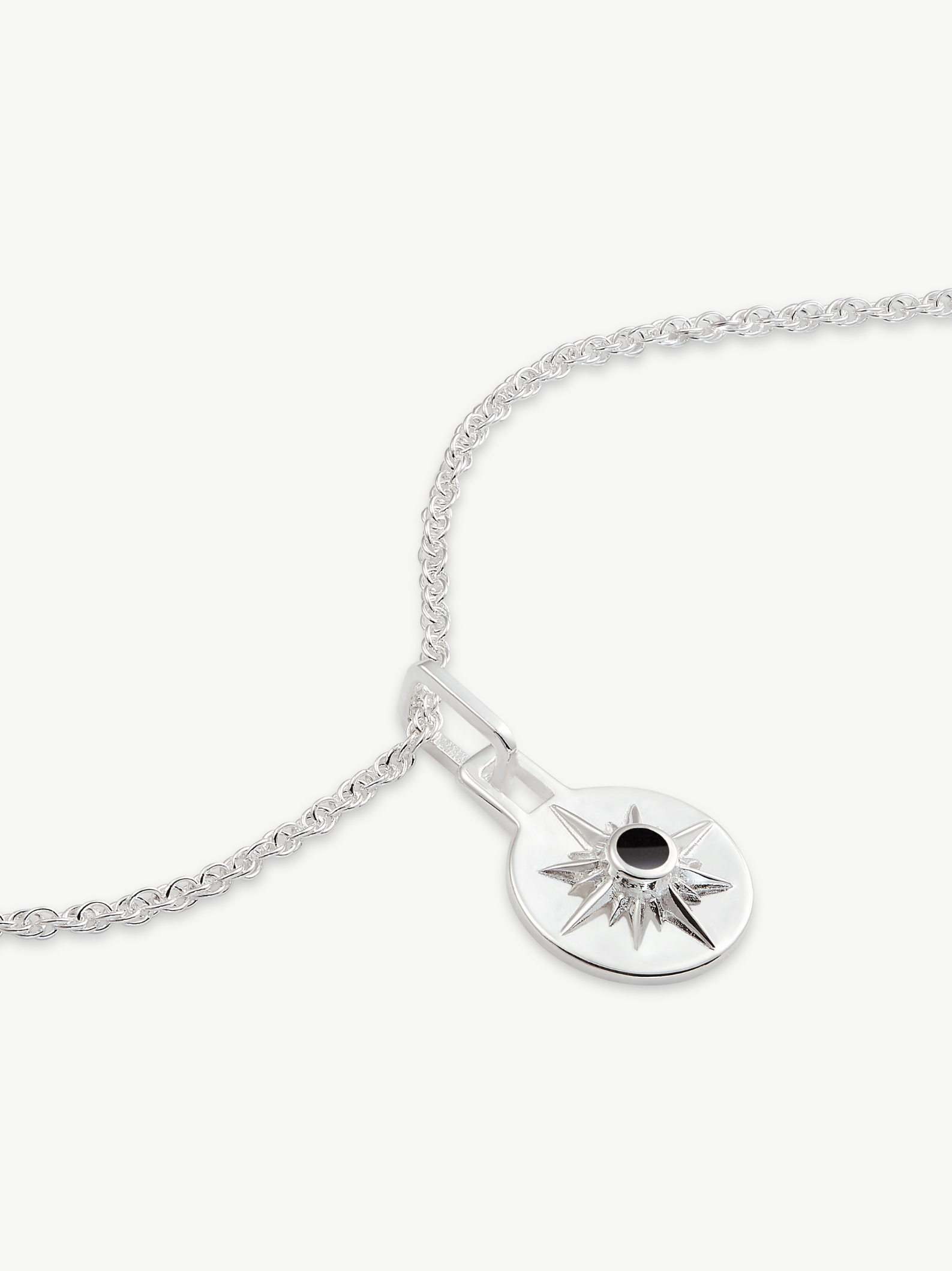 No More Nobody Astrid Recycled Sterling Silver Onyx Star Necklace - 16"