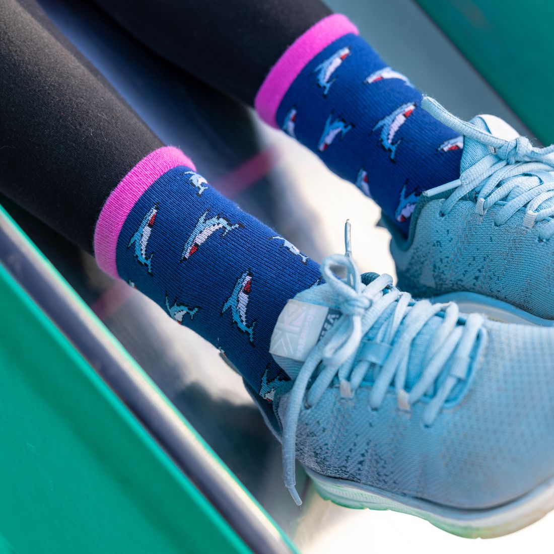 Swole Panda Children's Shark Bamboo Socks – Seamless & Breathable