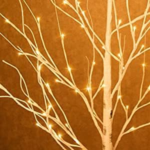 EAMBRITE LED Birch Tree Set | 5FT & 6FT Lighted White Twig Trees - 2PCS