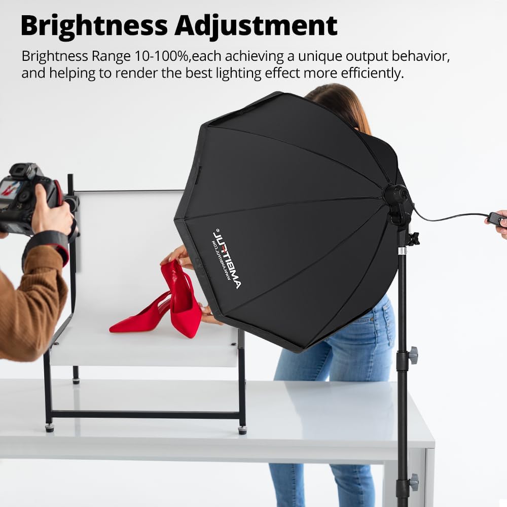 AMBITFUL 2-Pack 65cm Softbox Lighting Kit | 50W Bi-Color LED with Tripods