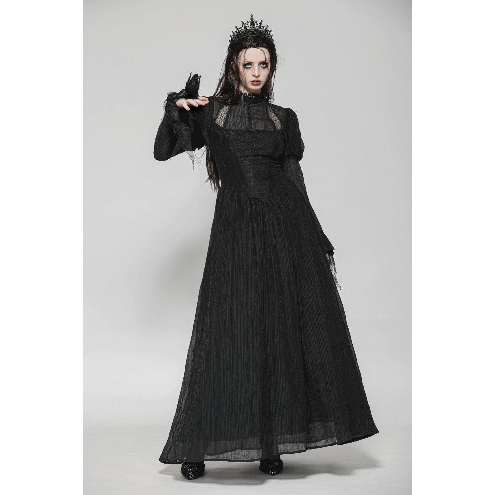 Dark in Love Harlow Gothic Lace Maxi Dress – Victorian Enchantress Style