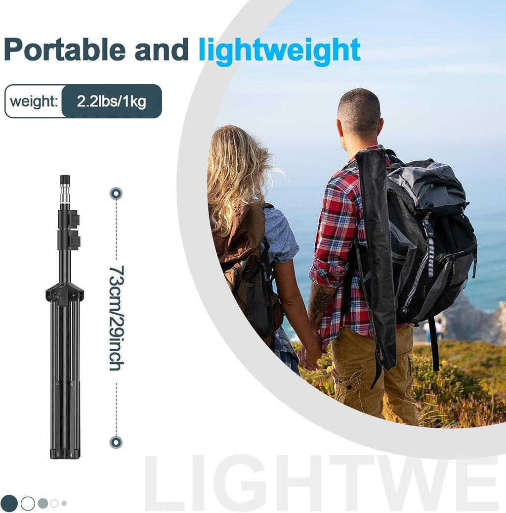 EMART 7ft Light Stands 2-Pack – Aluminum Photography Tripods with Case