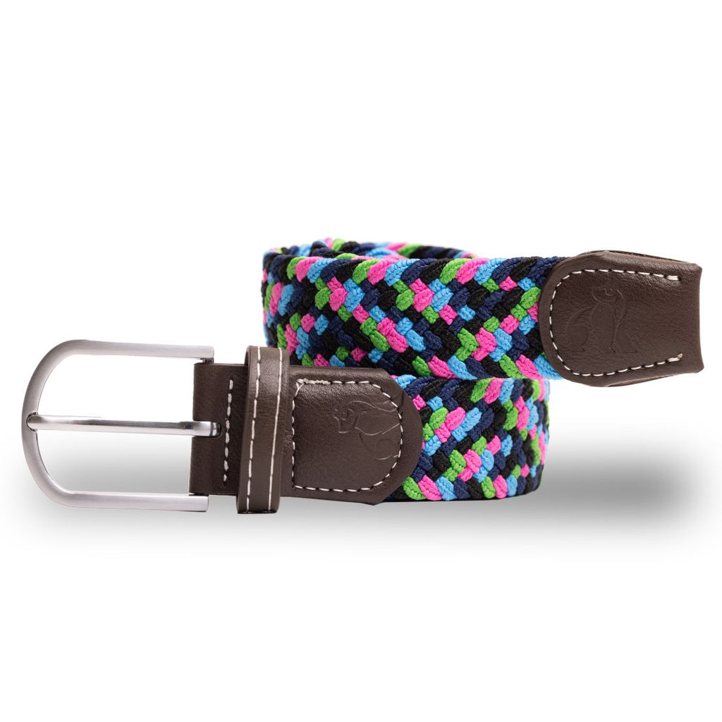 Swole Panda Neon Zigzag Woven Belt | Recycled Elasticated Sustainable Belt