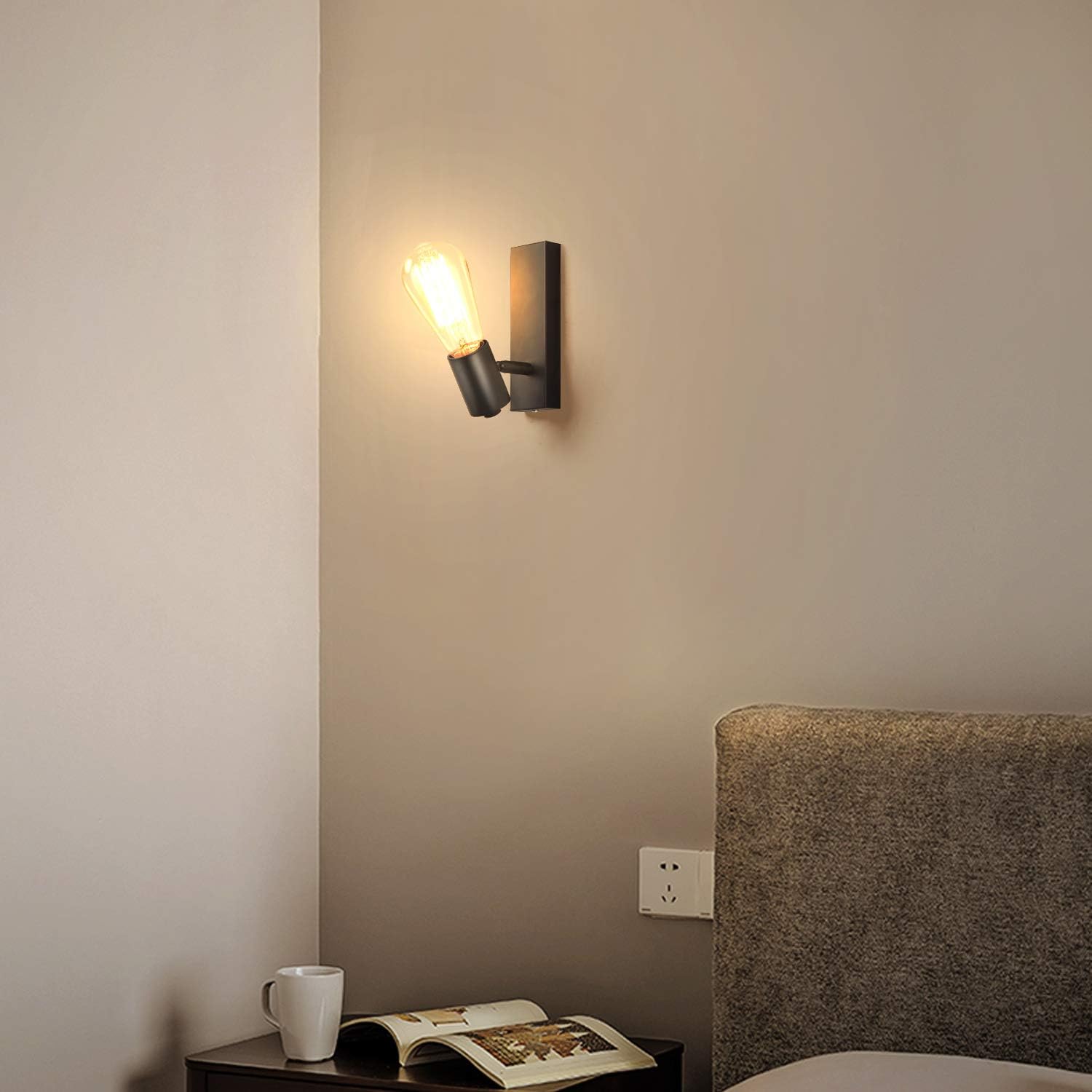 Massive Discounts Industrial Wall Sconce | Rotatable E27 Black 2-Pack