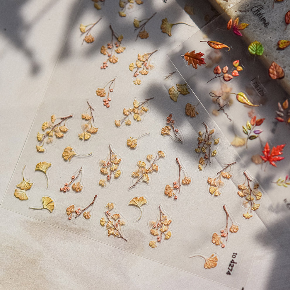 LuLuFun Studio Autumn Leaf 5D Nail Deco Stickers - Ultra-Thin 1 Sheet