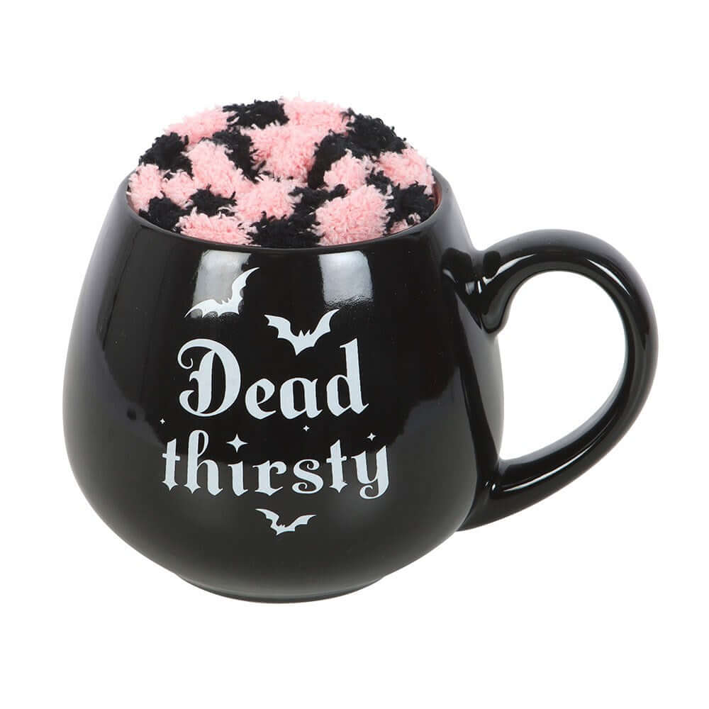 Kate's Clothing Dead Thirsty Mug and Socks Set – Pink Gothic Ceramic