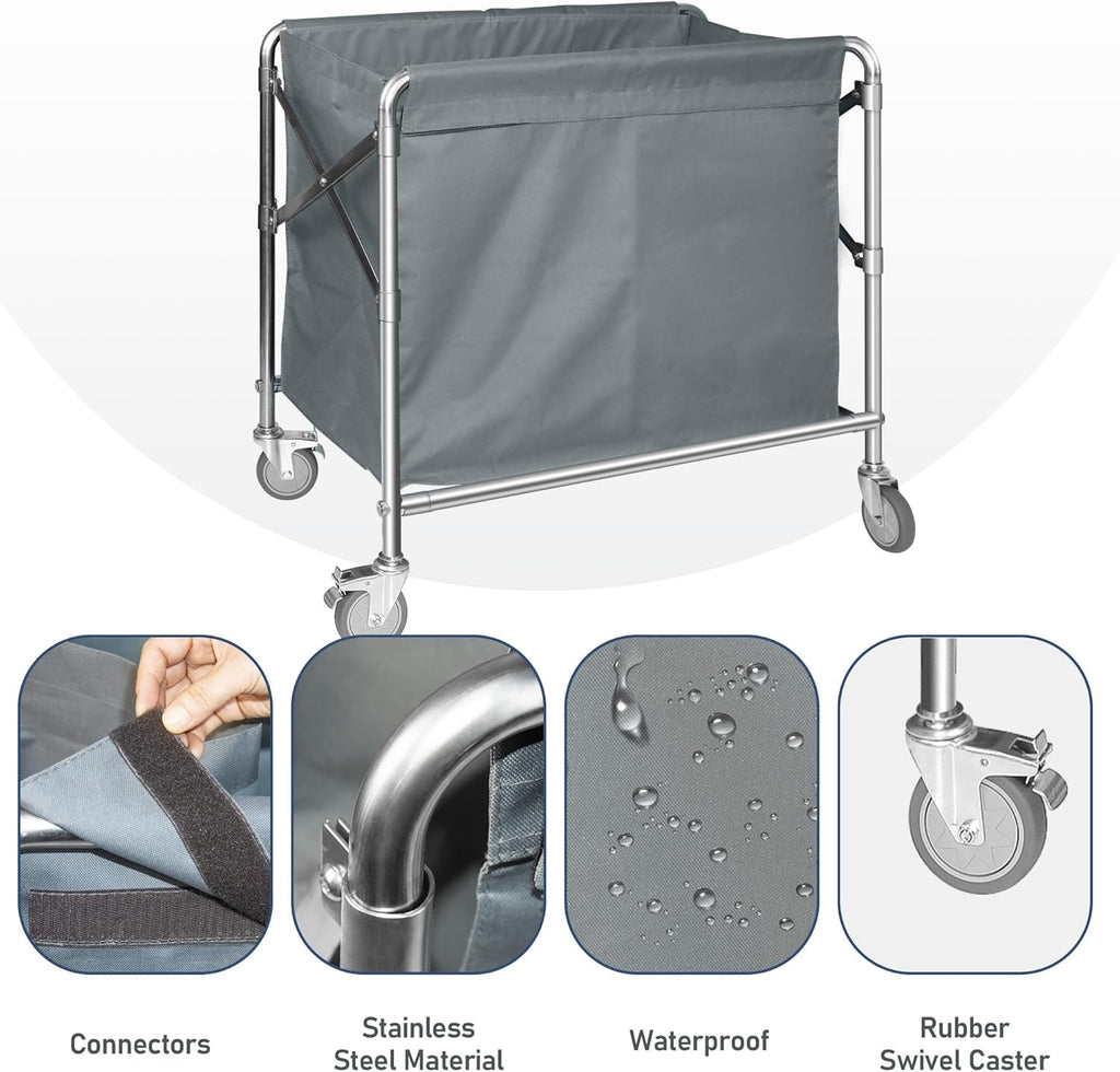 Nisorpa 350L Heavy Duty Folding Laundry Trolley | Rolling Cart on Wheels