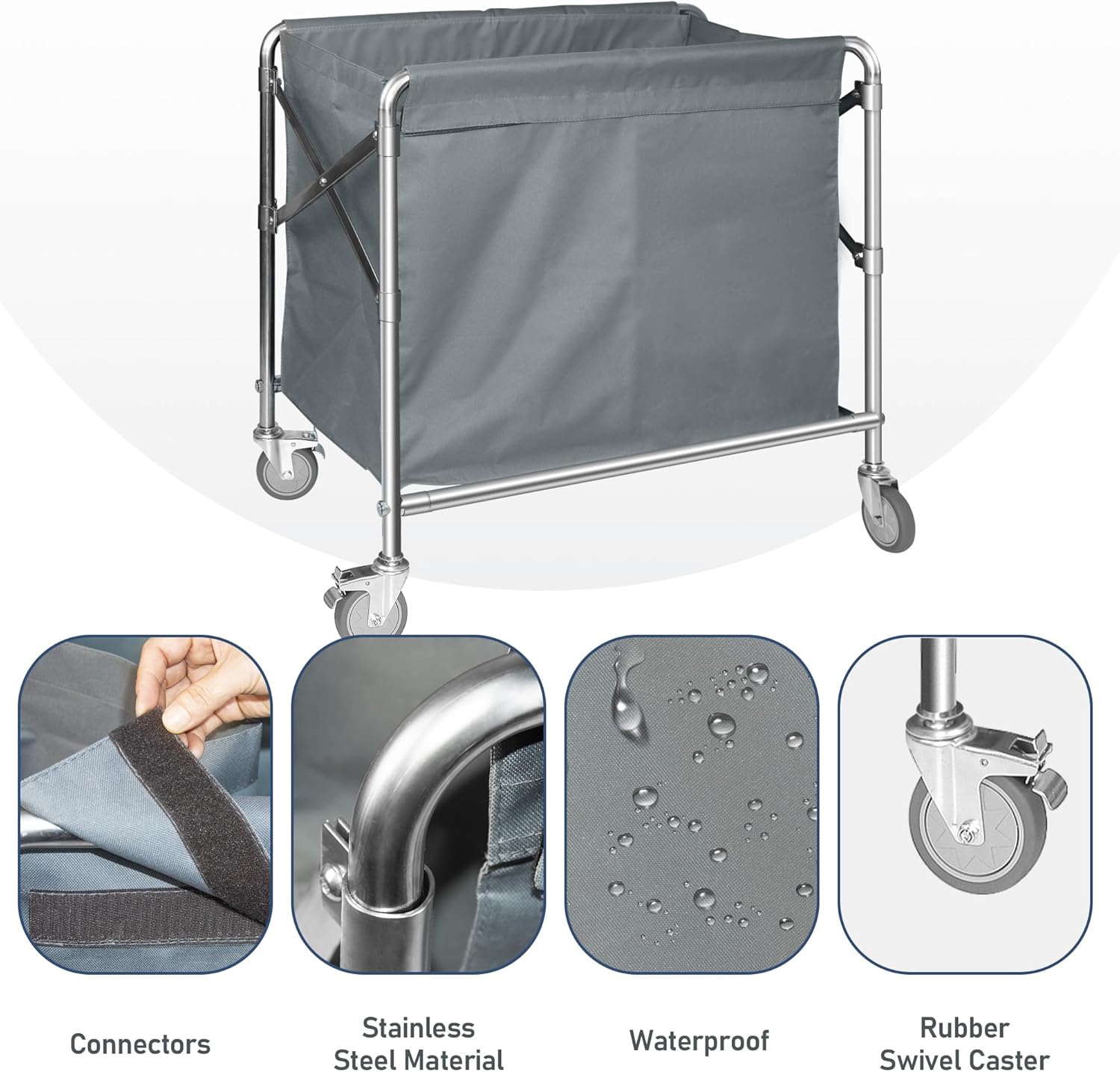 Nisorpa 350L Heavy Duty Folding Laundry Trolley | Rolling Cart on Wheels