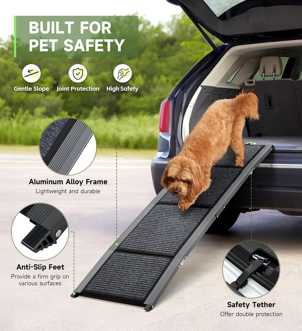 Fellie 170cm Foldable Dog Ramp – Non-Slip Pet Ramp for Cars & SUVs