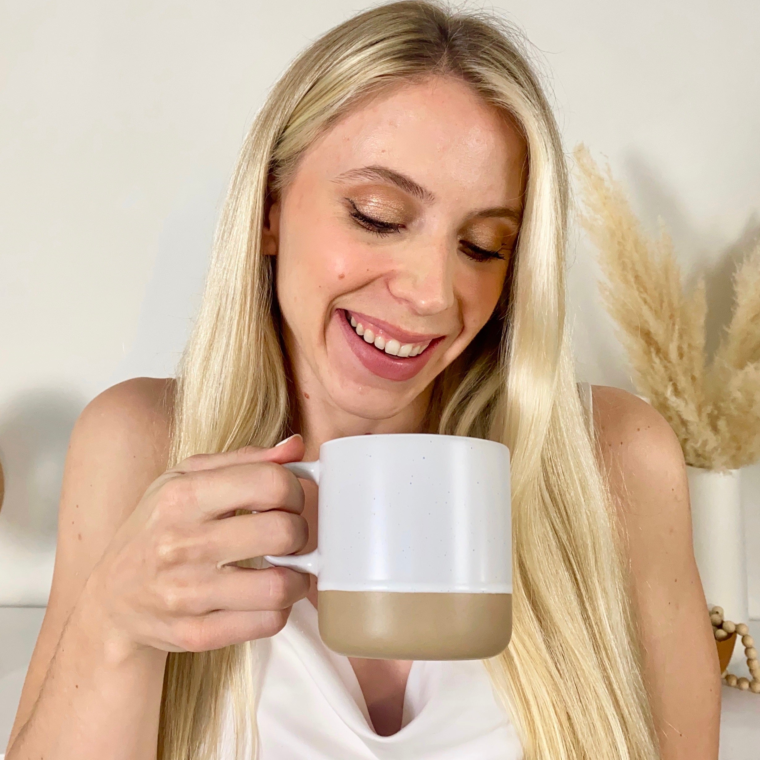 Mogarden White Speckled Ceramic Coffee Mug – 12oz Stoneware Cup