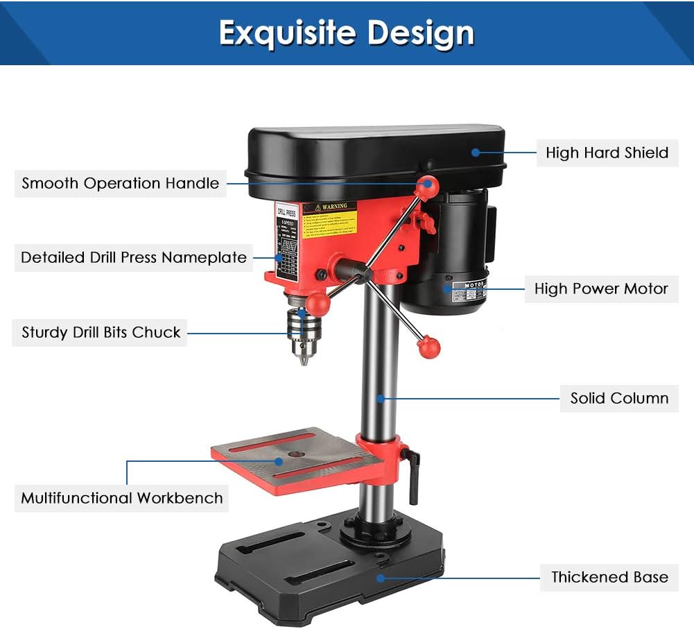 Massive Discounts Mini Bench Drill Press – 350W 5-Speed Pillar Drill