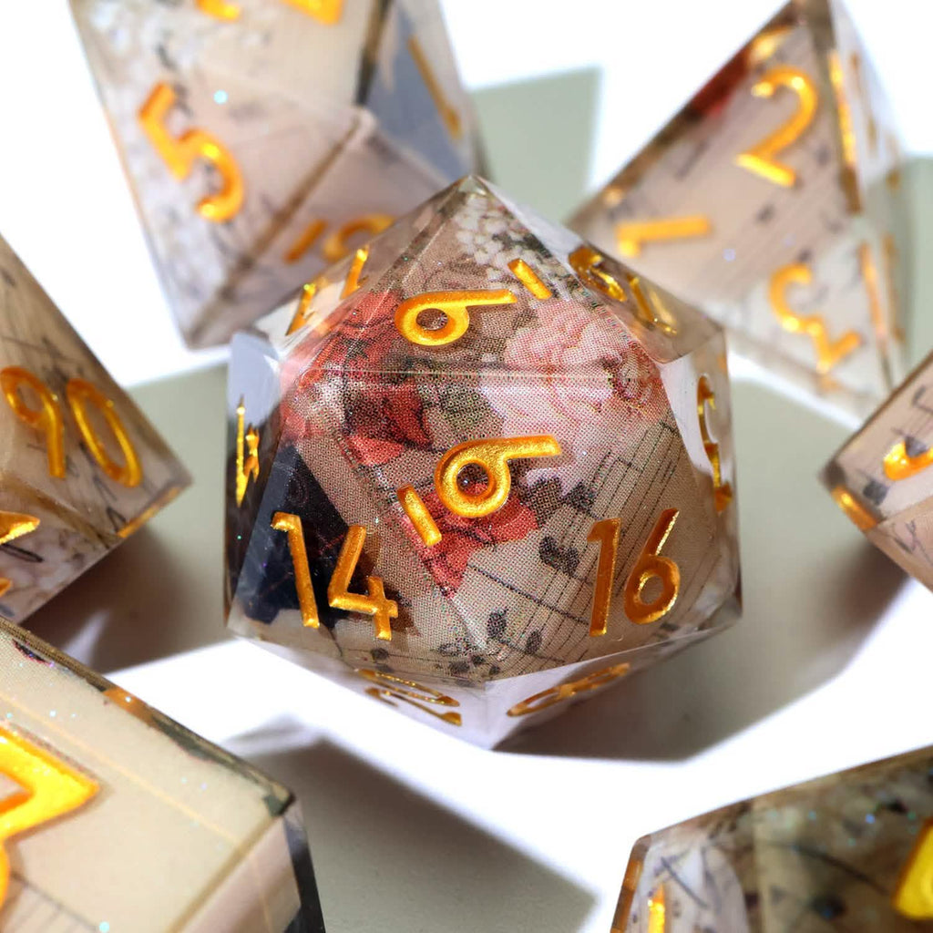 Sonnet of Thorns | Sharp Edge Dice | Resin | 7 Piece Set