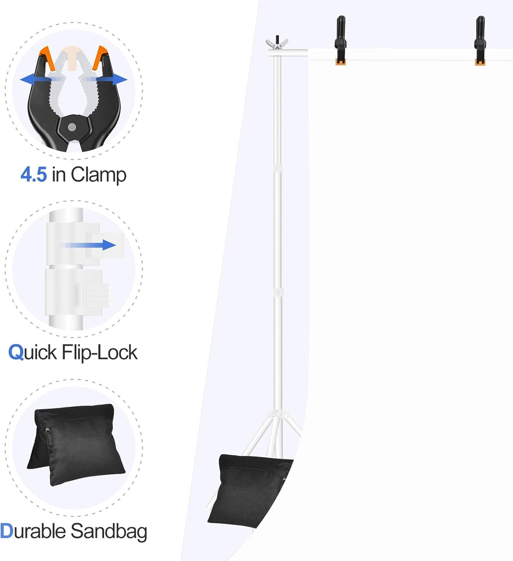 EMART 2x3m Backdrop Stand Kit – Adjustable Photo Support with Bag