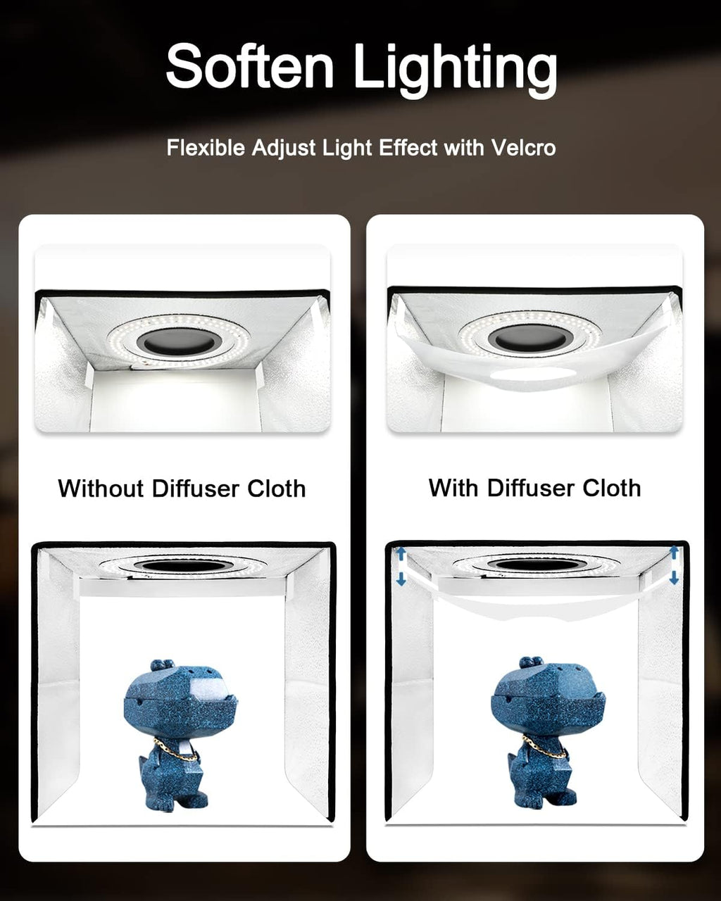 DUCLUS 40x40cm Photo Light Box | 160 LED Studio with 8 Backdrops