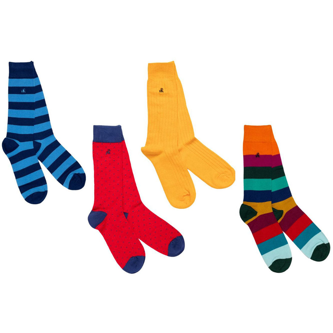 Swole Panda Men's Bamboo Socks Christmas Gift Set - 4 Pair Drawer Box